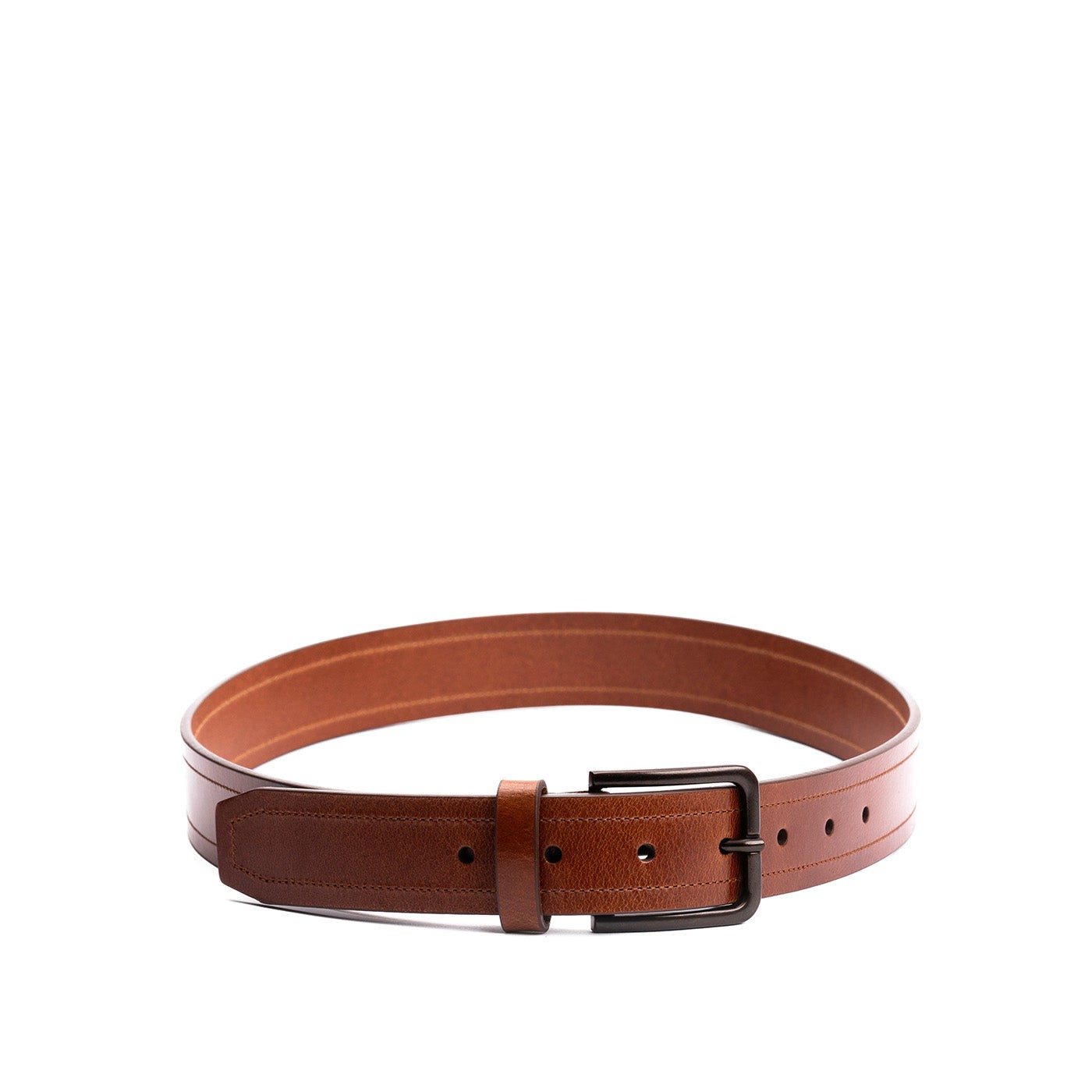 Men's Top Stitch Leather Belt - Image 3