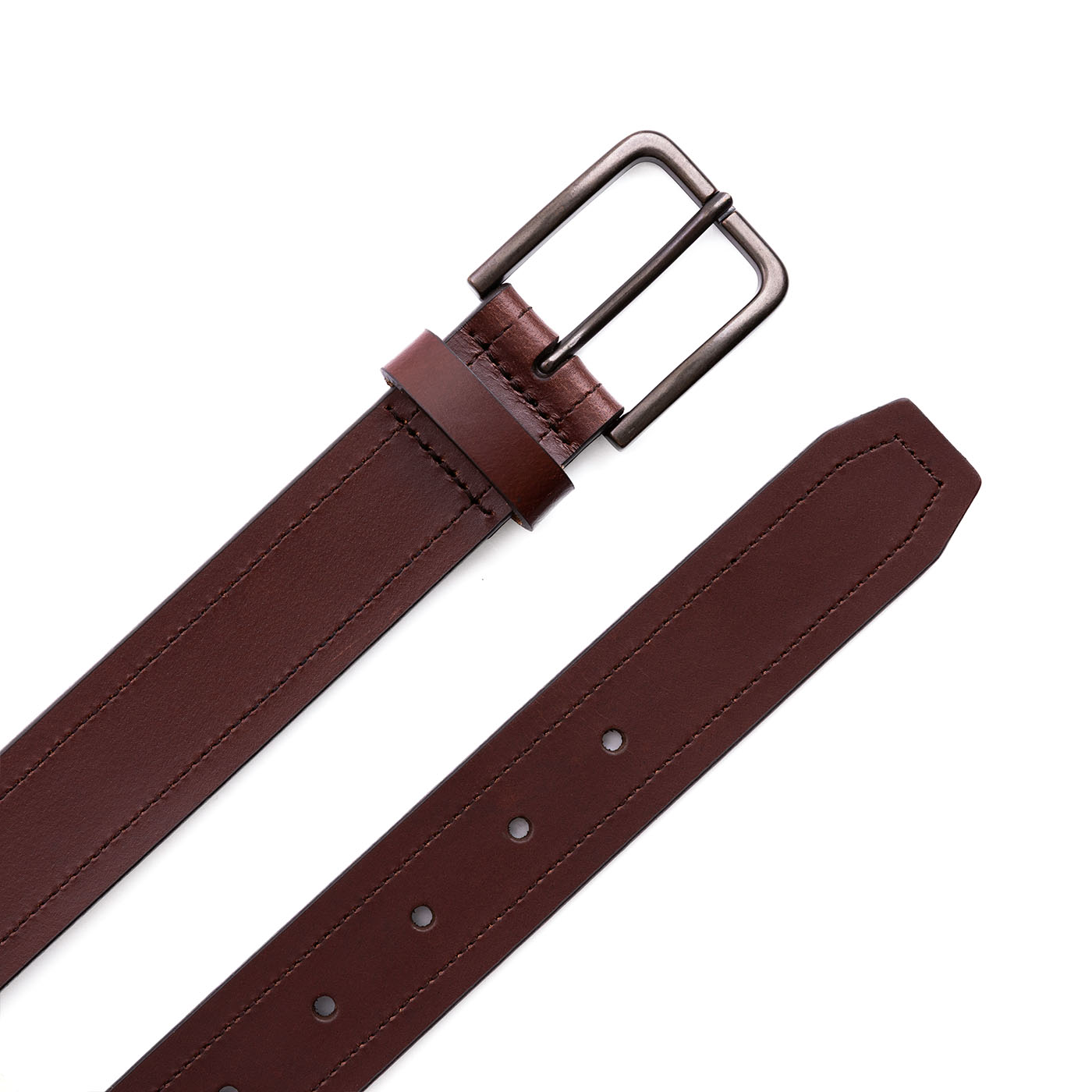 Men's Top Stitch Leather Belt - Image 6