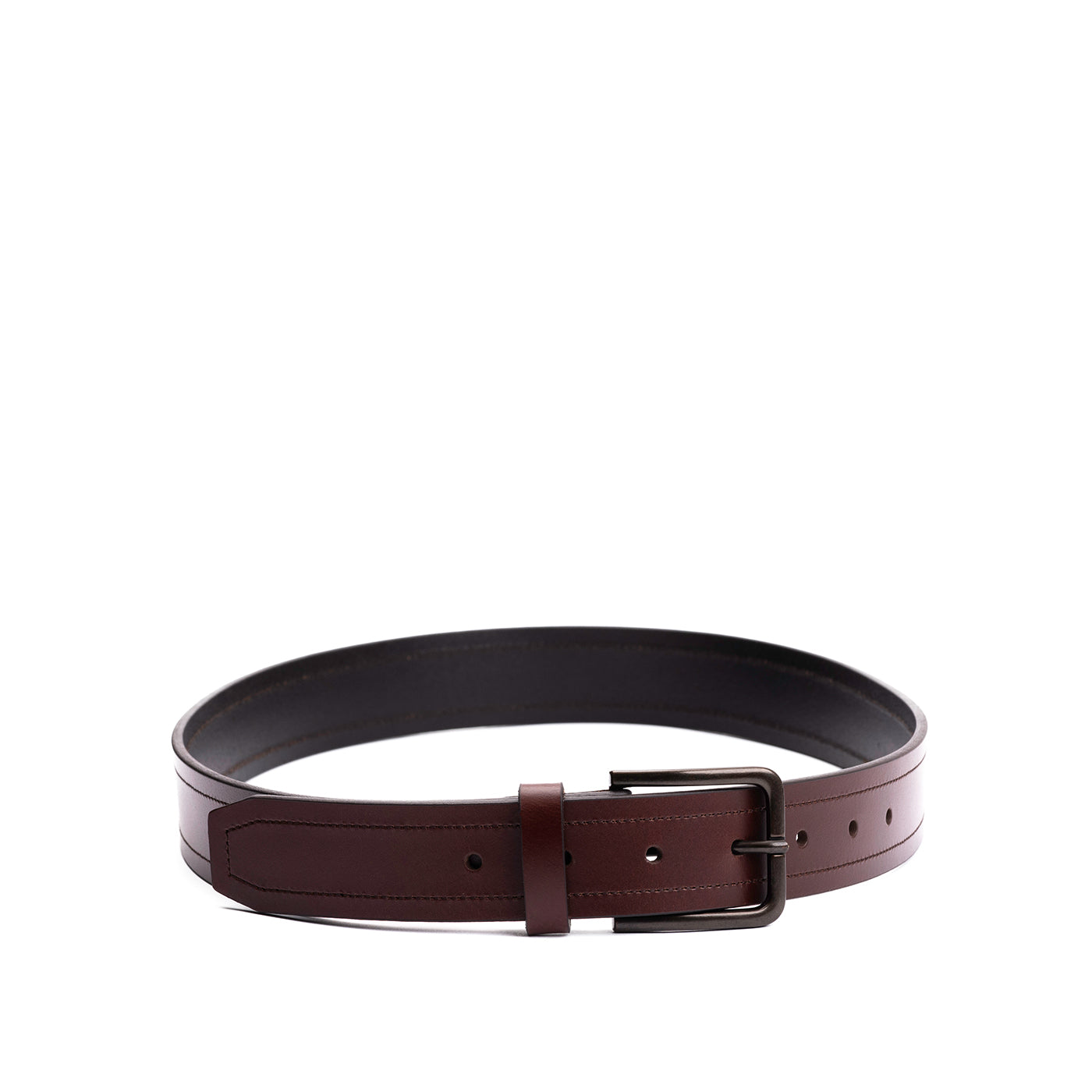 Men's Top Stitch Leather Belt - Image 2